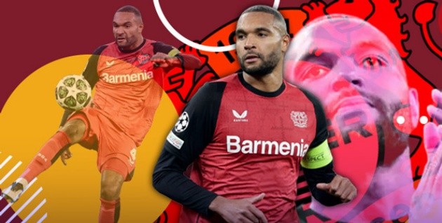 Jonathan Tah trong màu áo Bayer Leverkusen, thể hiện sự tập trung cao độ.